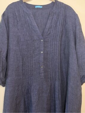 J. McLaughlin Navy Textured linen maxi dress , XL